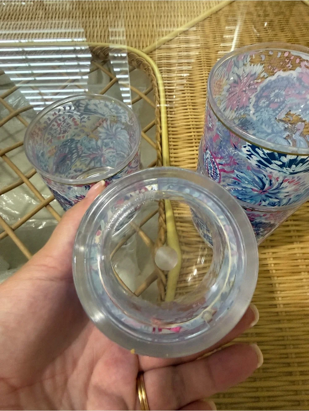 Lilly Pulitzer Set of 4 Acrylic Tumblers Lo-Ball Glasses